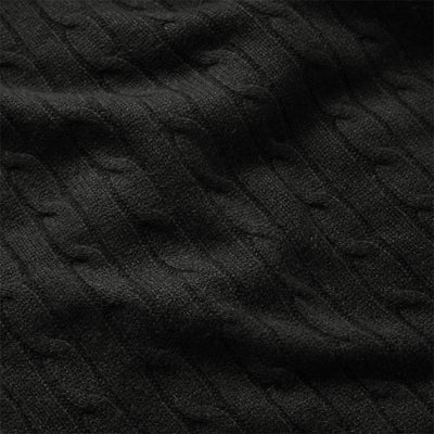 RL Cable Cashmere 60x60 Throw Blanket Midnight Black