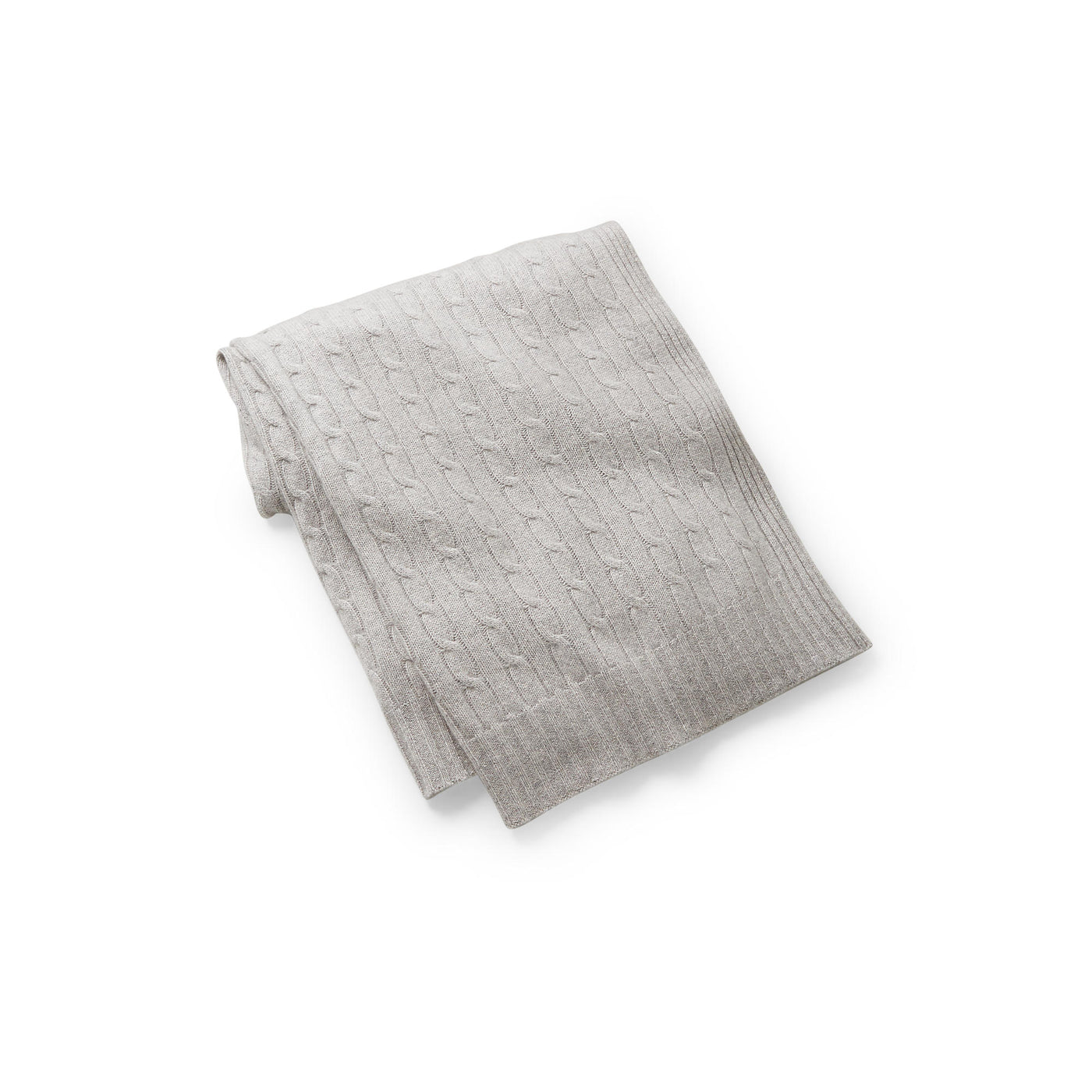 RL Cable Cashmere 60x60 Throw Blanket Heather Grey