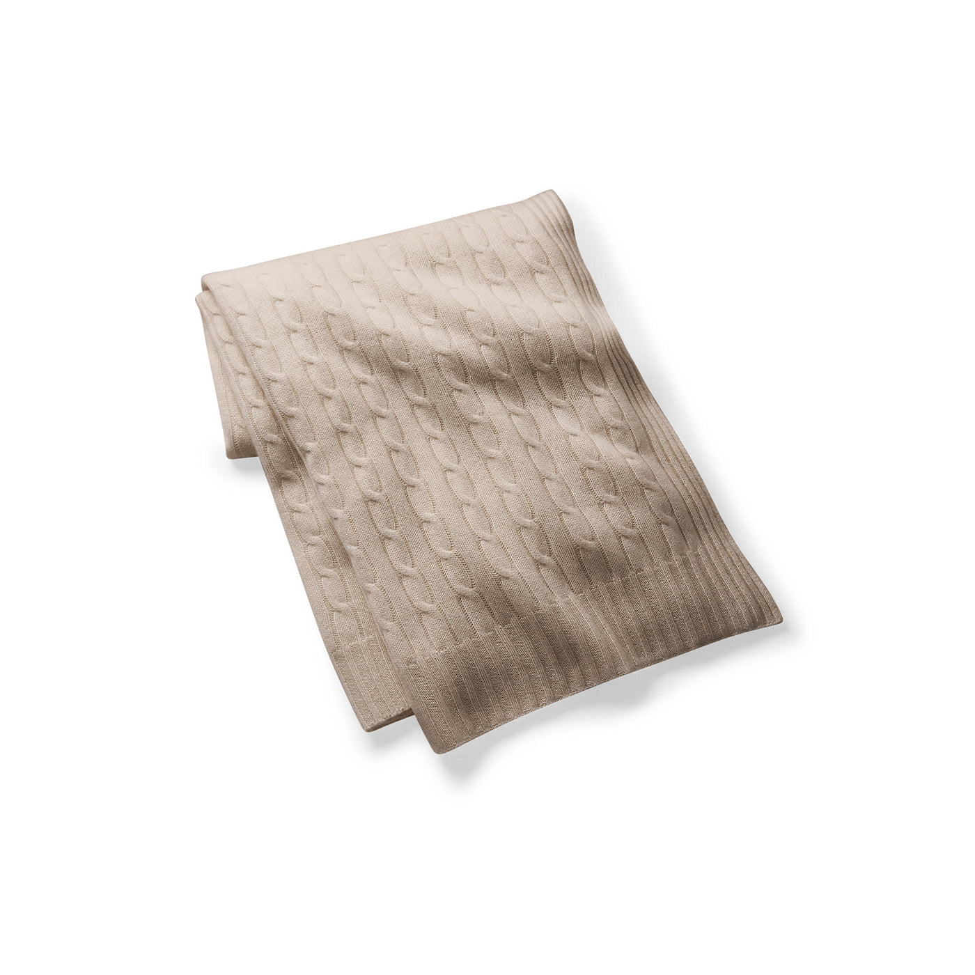 RL Cable Cashmere 60x60 Throw Blanket Natural