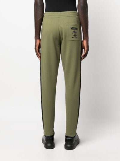 Moschino Green Logo-Print Cotton Track Pants