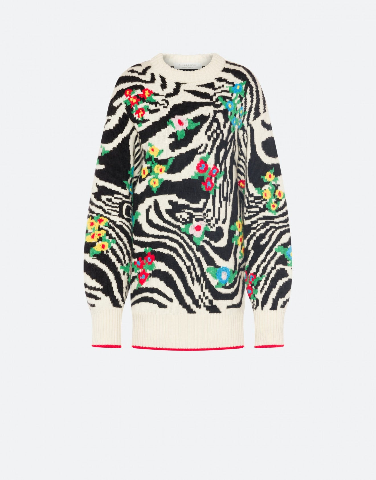 PHILOSOPHY DI LORENZO SERAFINI zebra pop knitted dress فيلوسوفي فستان