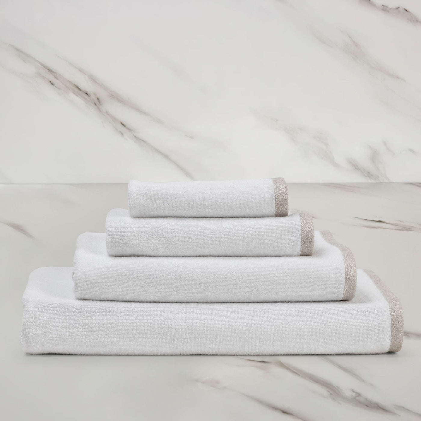 LIGHT TERRY AND LINEN CREPE - GUEST TOWEL