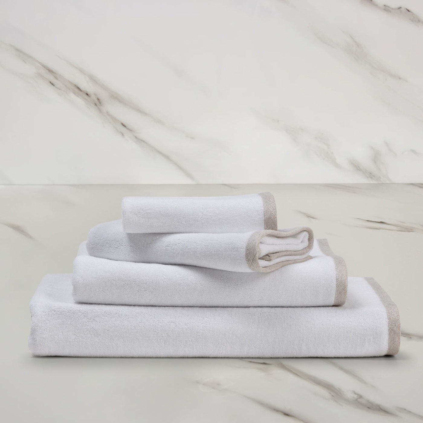 LIGHT TERRY AND LINEN CREPE - GUEST TOWEL