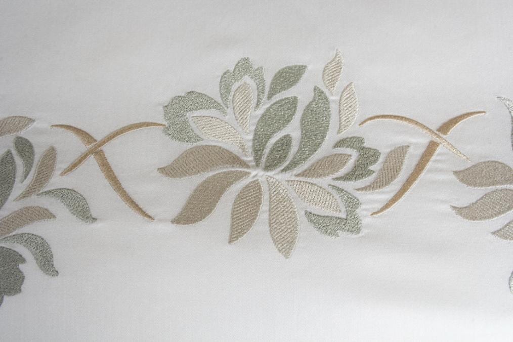 Lotus Flower Embroidered Boudoir Sham