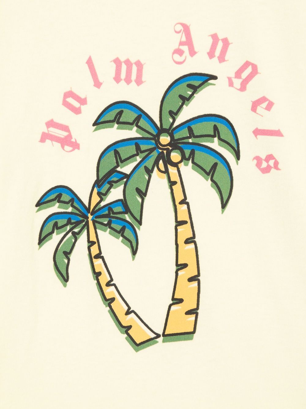 T-SHIRT WITH PALMS YELLOW GREEN