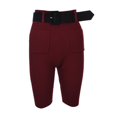 Oxblood Knitted Short