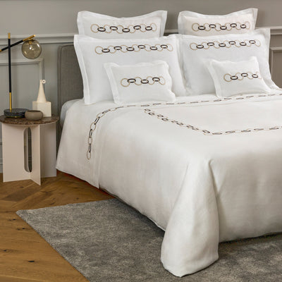 LINKS EMBROIDERY PURE LINENS - SHAM 4 BORDERS