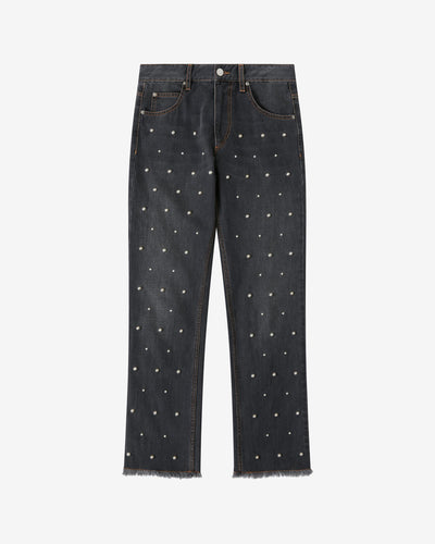 DULANO DENIM TROUSERS WITH BEADS
