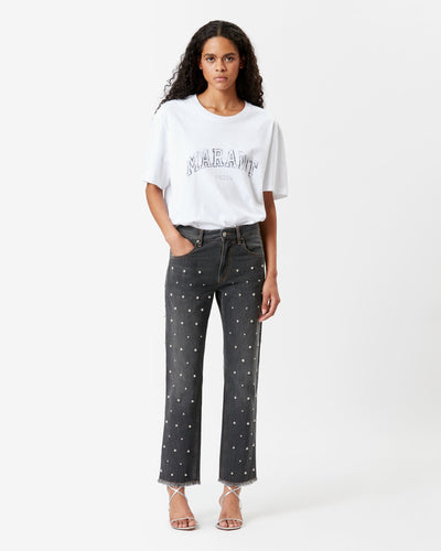 DULANO DENIM TROUSERS WITH BEADS