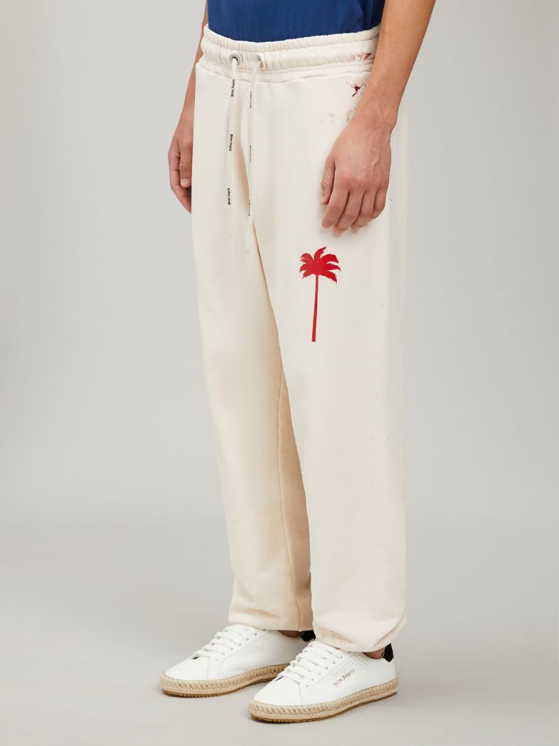 PXP PAINTED SWEATPANTS OFF WHITE RED