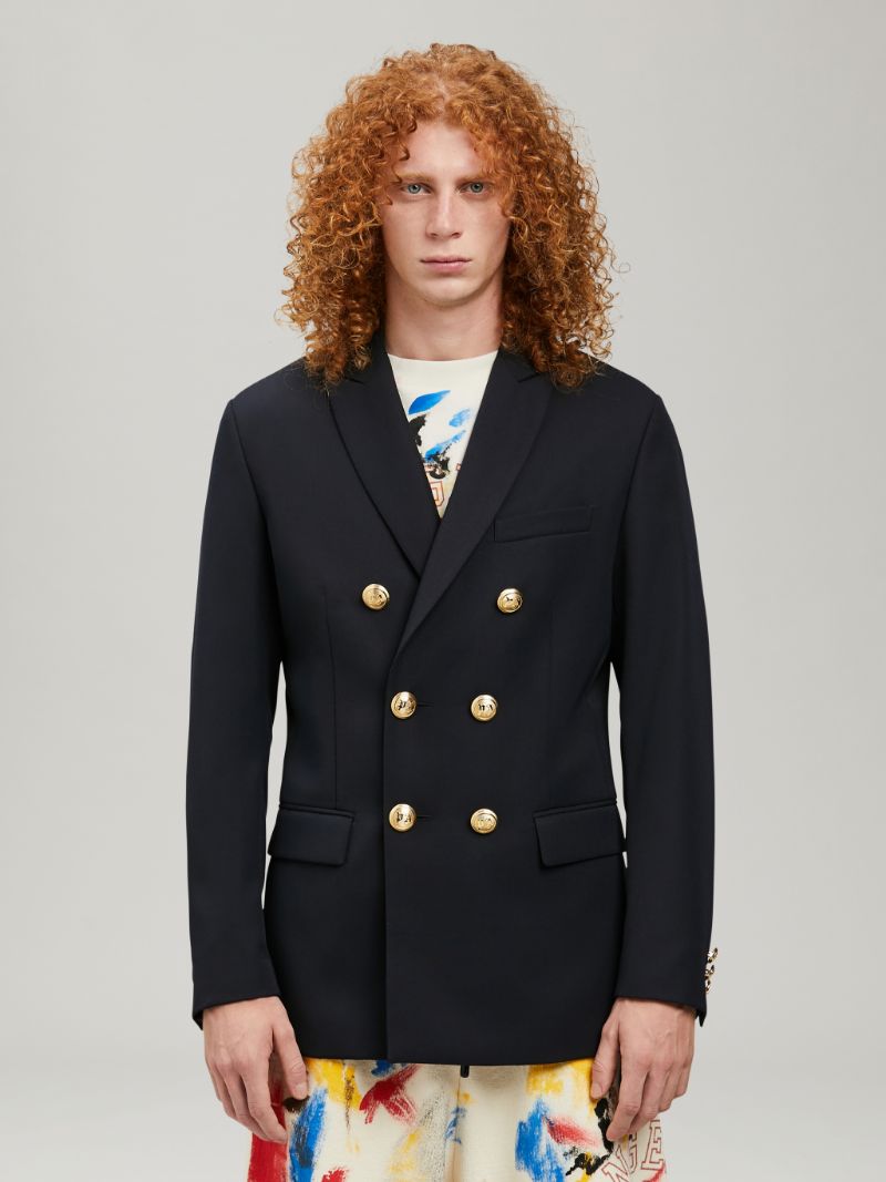PALM DOUBLE BREASTED BLAZER NAVY BLUE