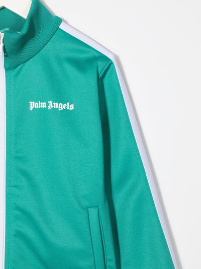Palm Angels Kids logo-print zipped track jacket