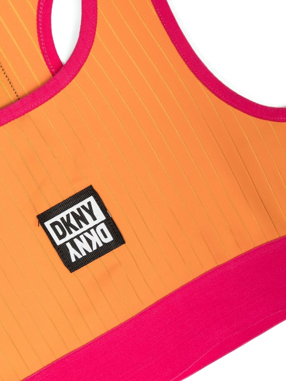 Dkny Kids pinstripe logo patch cropped undershirt
