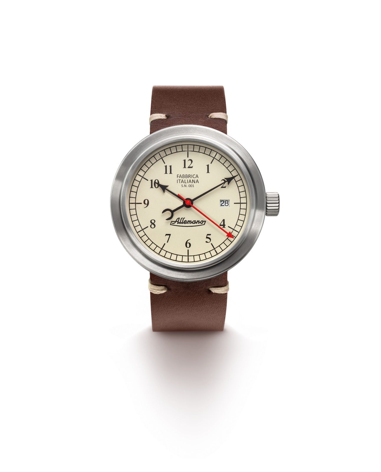 DAY BRUSHED BROWN STRAP WHITE DIAL