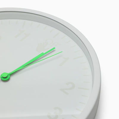 WALL CLOCK WHITE GREEN FLUO
