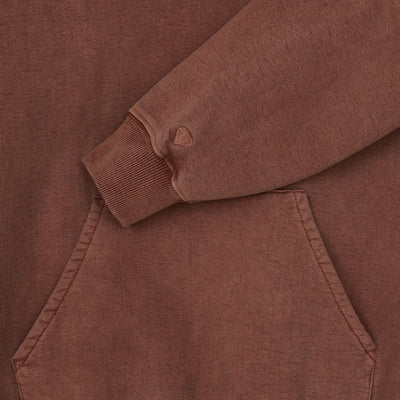 MONOGRAM HOODIE Pigment Dyed + Embroidered BROWN
