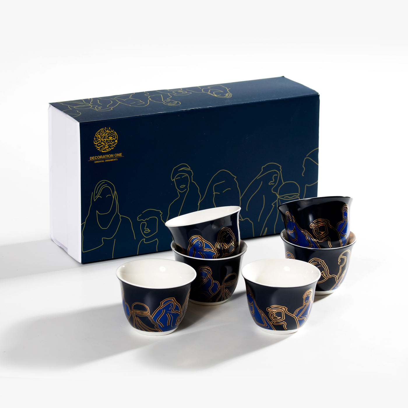 Arabic Faces Coffee Cups Set of 6