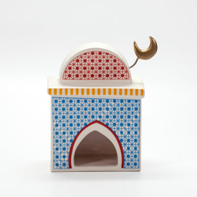 Ceramic Mosque Masarrah Coloured Small حامل الشمعة