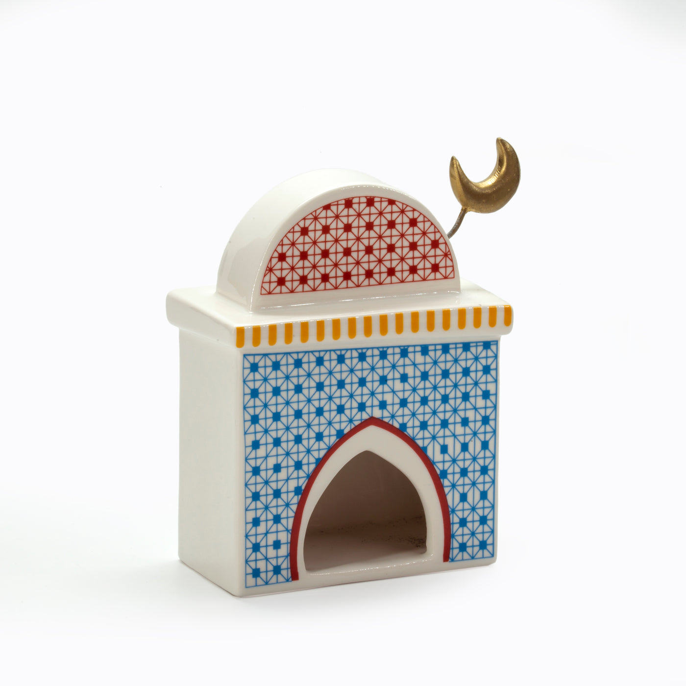 Ceramic Mosque Masarrah Coloured Small حامل الشمعة