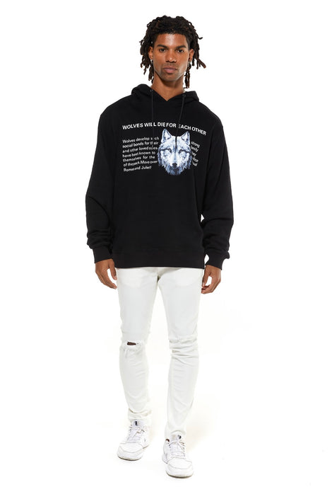 HOODIE WITH WOLF PATCH