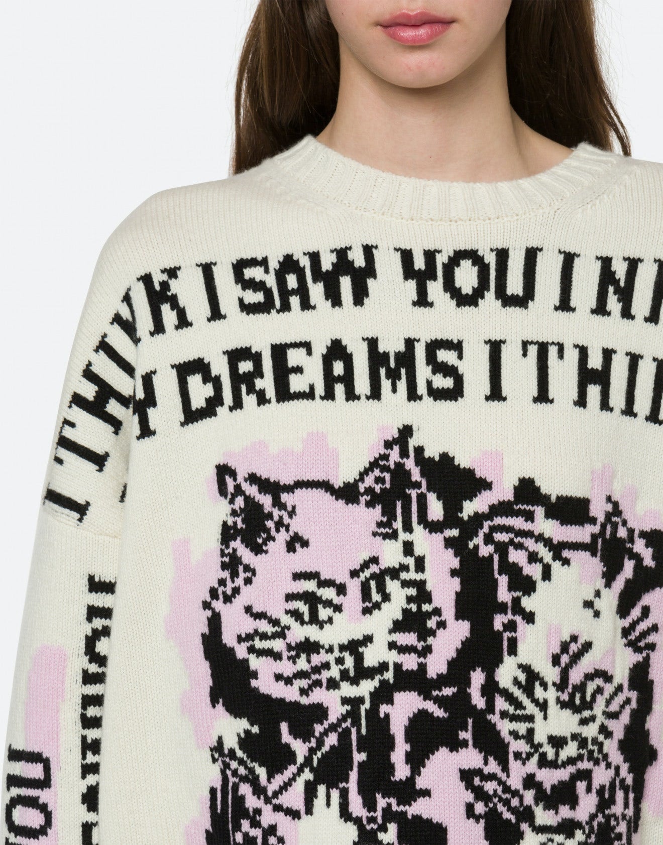 PHILOSOPHY DI LORENZO SERAFINI cat mania oversized sweater فيلوسوفي كنزة