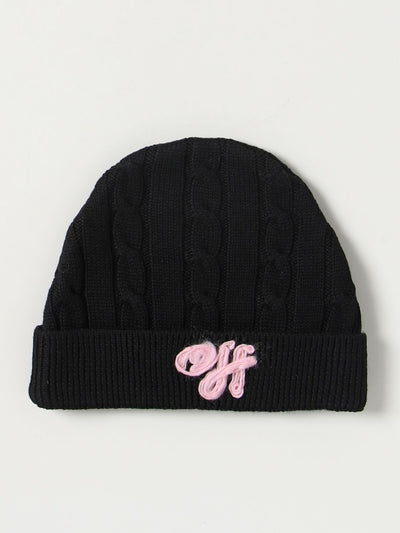 OFF CABLE BEANIE  BLACK PINK