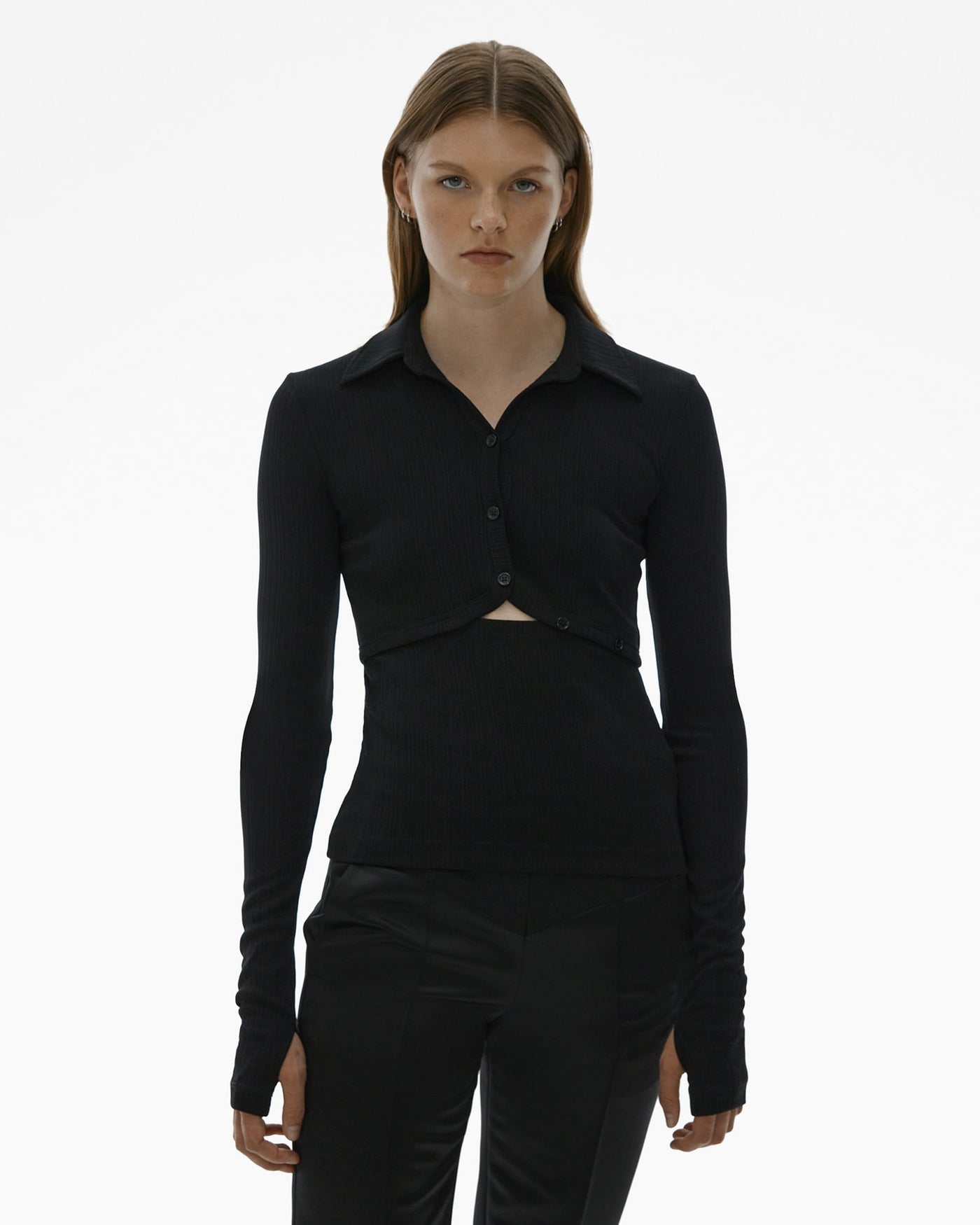 CUT-OUT POLO TOP
