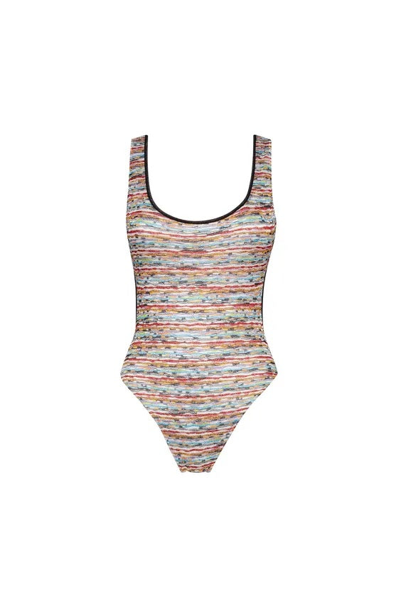 One-piece swimsuit multicolour