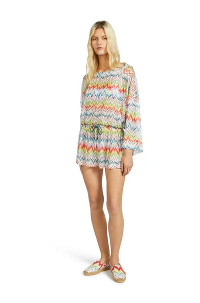 Cover-up top with long sleeves
